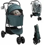 vidaXL Faltbarer Haustierwagen Gr&uuml;n 78 x 54 x 101 cm Polyester