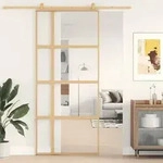 vidaXL Schiebet&uuml;r Golden 90x205 cm ESG-Klarglas und Aluminium