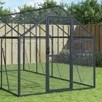 vidaXL Voliere Anthrazit 1,79x10x1,85 m Aluminium
