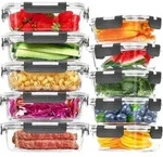 Glas-Frischhaltedosen Set 10er Pack luftdicht stapelbar BPA-frei
