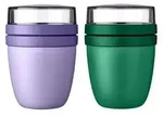 Mepal | Lunchpot Mini Ellipse Mixed | Vivid Lilac & Vivid Green | 300 ml & 420...