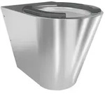 KWC AR T-WC, CAMPUS, Edelstahl, wandh&auml;ngend, 360x412x500 mm, Sitzbacken, S.