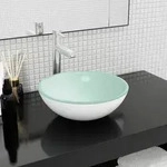 vidaXL Waschbecken Hartglas 35x12 cm Wei&szlig;