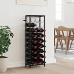 vidaXL Weinregal f&uuml;r 27 Flaschen Schwarz 34x18x100 cm Schmiedeeisen
