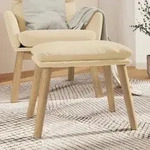 vidaXL Fu&szlig;hocker Cremewei&szlig; 45x29,5x35 cm Samt