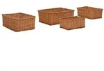 vidaXL 4-tlg. Korb-Set Ineinander Schachtelbar Braun Weidengeflecht
