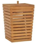 vidaXL W&auml;schekorb 30&times;30&times;45 cm Teak Massivholz