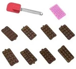 Intirilife 10-teiliges Set veschieden Silikon Backformen und mit Spatel -...