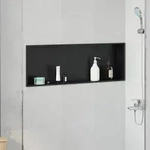 vidaXL Duschnische Schwarz 90 x 30 x 9,5 cm Edelstahl