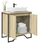 vidaXL Waschbeckenunterschrank Sonoma-Eiche 60x35x60 cm Holzwerkstoff