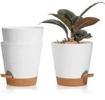 Blumentopf mit Selbstbew&auml;sserung 14cm 3er-Set Wei&szlig; f&uuml;r Innen- und