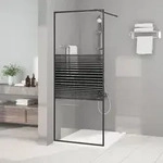 vidaXL Duschwand f&uuml;r Begehbare Dusche Schwarz 80x195 cm ESG-Glas Klar