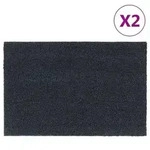vidaXL Fu&szlig;matten 2 Stk. Dunkelgrau 40x60 cm Kokosfaser Getuftet