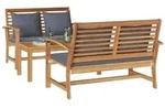 vidaXL Gartensofa-set 3 pcs Natur Massivholz Teak