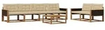 vidaXL Outdoor-Sofagarnitur mit Kissen 7 pcs Natur und Beige