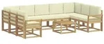 vidaXL Outdoor-Sofagarnitur 10 pcs Wei&szlig; und Creme 59 x 59 x 37 cm