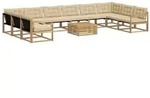 vidaXL Outdoor-Sofagarnitur mit Kissen 11 pcs Wei&szlig; und Beige