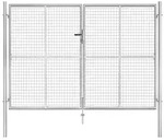 vidaXL Gartentor Verzinkter Stahl 306 x 225 cm Silbern