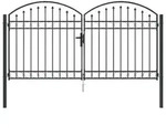 vidaXL Zauntor mit Schloss Assen Grau 301 x 200 cm Stahl