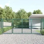 vidaXL Mesh-Gartentor Gr&uuml;n 350x175 cm Verzinkter Stahl
