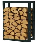 SCHMIDT Kaminholzregal Metall Schwarz 60x25x80cm &ndash; Innen & Au&szlig;en &ndash;