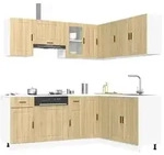vidaXL 11-tlg. K&uuml;chenschrank-Set Porto Sonoma-Eiche Holzwerkstoff