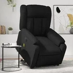vidaXL Massagesessel mit Aufstehhilfe Elektrisch Schwarz Kunstleder