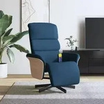 vidaXL Massagesessel mit Fu&szlig;teil Blau Stoff