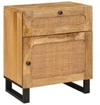 vidaXL Nachttisch Natur 50 x 33 x 60 cm Massivholz Mango