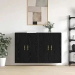vidaXL Wandschrank 2 pcs Schwarz Eichen-Optik 69,5 x 34 x 90 cm