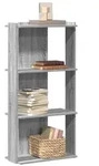 vidaXL B&uuml;cherregal 3 B&ouml;den Grau Sonoma 60x30x120 cm Holzwerkstoff