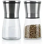 Intirilife 2er Set Gew&uuml;rzm&uuml;hle in SILBER TRANSPARENT &ndash; 2x Grinder...