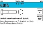 Sechskantschraube ISO 4014 Schaft M5x 80 A 4 - 80 100 St&uuml;ck