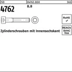 Zylinderschraube ISO 4762 Innen-6kt M12x 210 8.8 25 St&uuml;ck