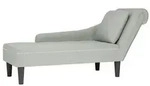 vidaXL Chaiselongue mit Kissen und Rechter Armlehne Hellgrau Samt