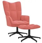 vidaXL Relaxsessel mit Hocker Rosa Samt