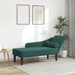 vidaXL Chaiselongue mit Kissen Dunkelgr&uuml;n Samt