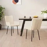 vidaXL Esszimmerst&uuml;hle 2 Stk. Creme Samt