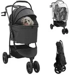 vidaXL Faltbarer Haustierwagen Schwarz 78 x 54 x 101 cm Polyester