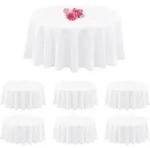 Polyester Runde Tischdecken 90 Zoll Wei&szlig; 6er Pack