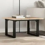 vidaXL Couchtisch O-Gestell 60x60x40cm Massivholz Kiefer und Stahl