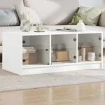 vidaXL Couchtisch mit Glast&uuml;ren Wei&szlig; 102x50x42 cm