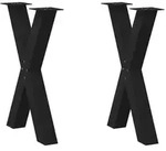 vidaXL Esstischbeine X-Form 2 Stk. Schwarz 60x(72-73) cm Stahl