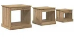 vidaXL Couchtisch 3 pcs Artisan-Eiche Holzwerkstoff