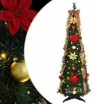 vidaXL K&uuml;nstlicher Weihnachtsbaum mit 100 LEDs Gr&uuml;n 155 cm PVC
