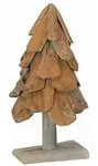 vidaXL Weihnachtsbaum mit St&auml;nder Braun 61 cm Massivholz Teak