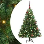 vidaXL K&uuml;nstlicher Weihnachtsbaum mit 150 LEDs Gr&uuml;n 150 cm PE und PVC