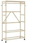 vidaXL Kleiderst&auml;nder mit Ablagen und Rollen 110x40x180 cm Bambus