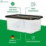 Novaliv 7 tlg Sparset Aufbewahrungsboxen mit Deckel Anthrazit 1x45 L + 2x 15L +...