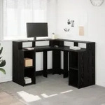 vidaXL Schreibtisch Schwarz Eiche 130x130x91 cm Holzwerkstoff